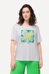 T-shirt, bloemen, siersteentjes, ronde hals, korte mouwen