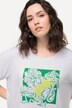 T-shirt, bloemen, siersteentjes, ronde hals, korte mouwen