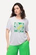 T-shirt, bloemen, siersteentjes, ronde hals, korte mouwen