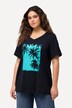 T-shirt, palmer, A-form, V-udskæring, korte ærmer