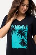 T-shirt, palmer, A-form, V-udskæring, korte ærmer