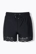 Shorts da bagno con taglio della gamba ampio, orlo tagliato con il laser e oro elastico