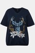 T-shirt con design in tradizionale stile Tracht, scollo a V, mezze maniche e orlo elastico