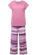 Pyžamo, pruhy, výšivka, kulatý výstřih, krátké rukávy