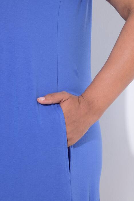 Longshirt, ritssluiting, A-lijn, ronde hals, halve mouwen