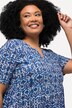 Jersey jurk, grafische print, tuniekhalslijn, halve mouwen