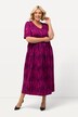 Jersey jurk, batikpatroon, A-lijn, V-hals, halve mouwen