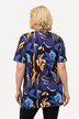 Camiseta larga, flores, forma en A, escote en V, media manga