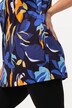 Camiseta larga, flores, forma en A, escote en V, media manga