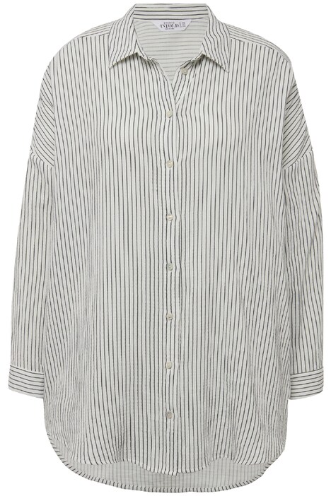 Halenka, oversize, mušelín, pruhy, límeček, dlouhé rukávy