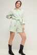 Short en mousseline à rayures et jambes larges avec taille élastique