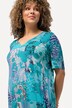 Camiseta, parches, línea A, cuello de túnica, media manga