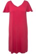 Žerzejové midi šaty, A střih, výstřih do V, hrníčkové rukávy