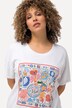 Camiseta, corazón, sobredimensionada, cuello redondo, media manga