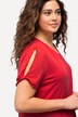 Camiseta, borde decorativo, Classic Fit, cuello en V, manga al codo