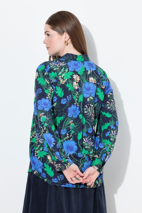 Hemdbluse, Landhausdruck, Hemdkragen, Langarm