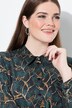 Chemisier imprimé champêtre, col chemise, manches longues