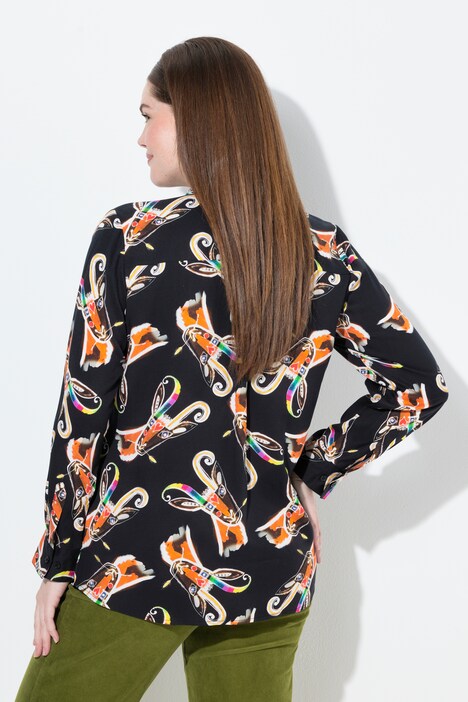 Hemdbluse, Landhausdruck, Hemdkragen, Langarm