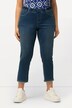 7/8-capri-jeans Sienna, gerafelde zoom, smalle pijpen, elastische tailleband