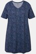 T-shirt long à imprimé. Coupe évasée, col V et manches courtes