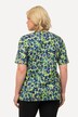 Lang T-shirt, blomster, A-form, V-udskæring, korte ærmer