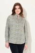 Bluse, begerkrage, hjortetrykk, lange ermer