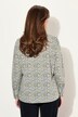 Bluse, begerkrage, hjortetrykk, lange ermer
