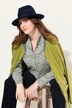 Bluse, begerkrage, hjortetrykk, lange ermer