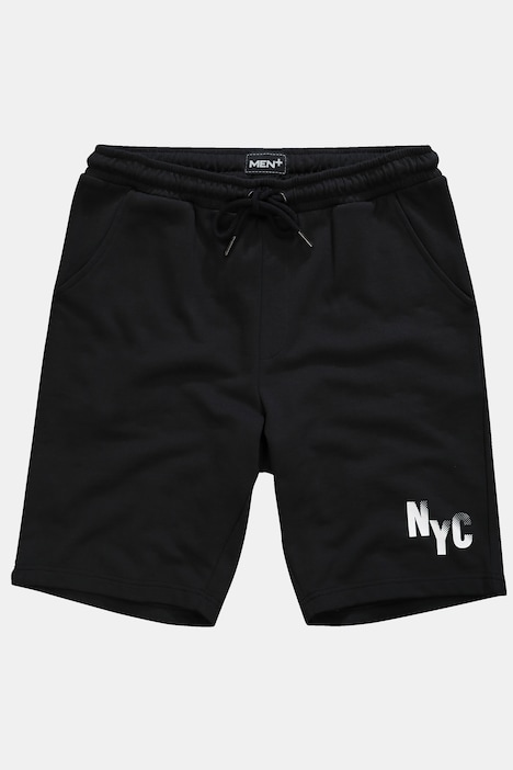 Men+ sweatbermuda, elastisk linning, NYC Print, op til 84/86