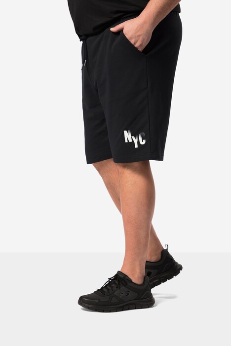 Men+ sweatbermuda, elastisk linning, NYC Print, op til 84/86