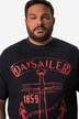 Men+ T-skjorte, halvermet, magepassform, trykk foran, opptil 84/86