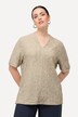 Genser/sweatshirt, struktur, V-hals, halve ermer