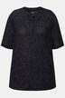 Genser/sweatshirt, struktur, V-hals, halve ermer