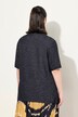 Genser/sweatshirt, struktur, V-hals, halve ermer