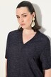 Genser/sweatshirt, struktur, V-hals, halve ermer
