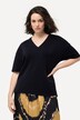 Soft-sweatshirt, oversize, V-udskæring, korte ærmer