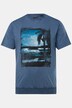Men+ camiseta, media manga, Bauchfit, estampado frontal, look vintage, hasta la 84/86