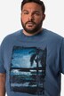 Men+ camiseta, media manga, Bauchfit, estampado frontal, look vintage, hasta la 84/86