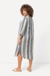 Pastel Striped 3/4 Sleeve V-Neck Kaftan