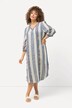 Pastel Striped 3/4 Sleeve V-Neck Kaftan