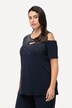 T-shirt à strass, col rond et manches 3/4. Ligne A