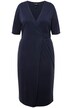 Midi šaty, zavinovací vzhled, výstřih do V, krátké rukávy, kapsy