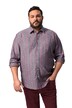 Košile Men+, lněná směs, dlouhé rukávy, Kent límeček, Comfort střih, pruhy, do 8XL