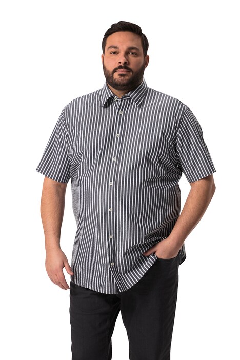 Košile Men+, břišní střih, krátké rukávy, Kent límeček, seersucker, do 8XL