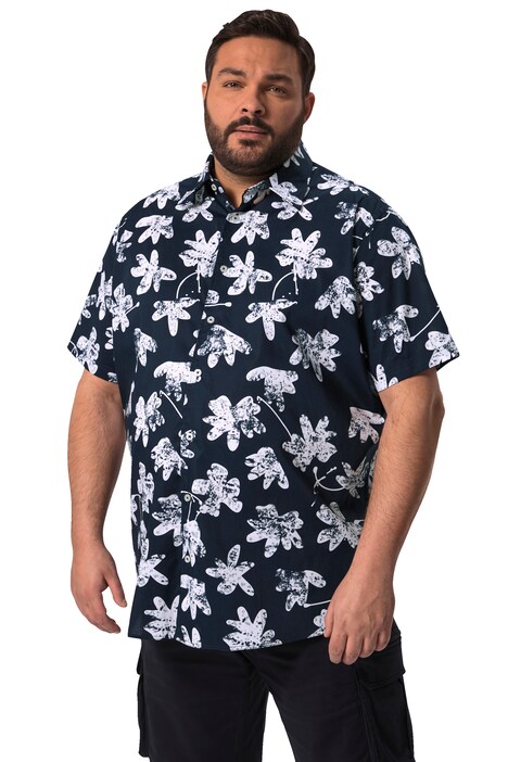 Košile Men+, krátké rukávy, Kent límeček, květovaný potisk, do 8XL