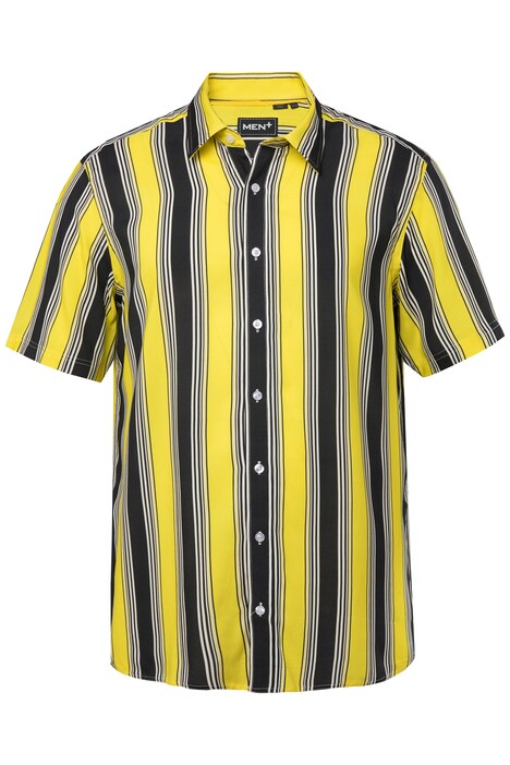 Košile Men+, břišní střih, krátké rukávy, pruhy, Kent límeček, Comfort střih, do 8XL