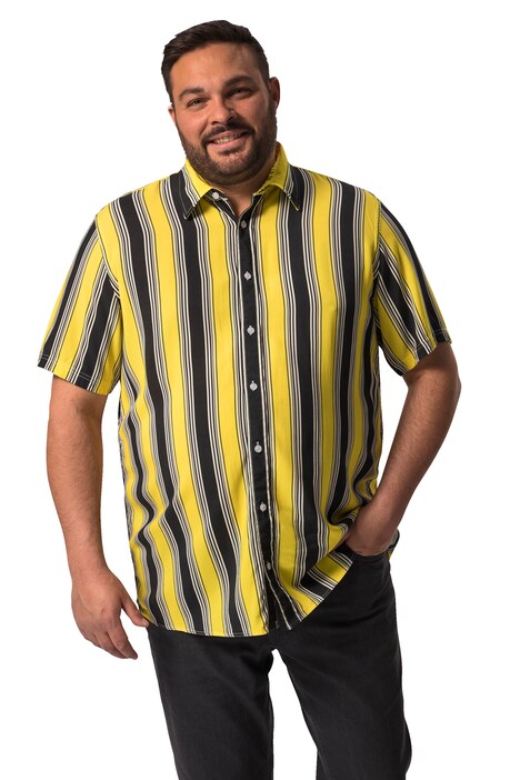 Košile Men+, břišní střih, krátké rukávy, pruhy, Kent límeček, Comfort střih, do 8XL