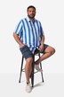 Camicia Men+ a righe con taglio speciale per l'addome, vestibilità comoda, colletto ad apertura inglese e mezze maniche, fino alla tg. 8XL