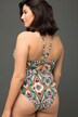 Maillot de bain à bonnets souples, avec imprimé coloré et anneau fantaisie au dos