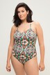 Maillot de bain à bonnets souples, avec imprimé coloré et anneau fantaisie au dos